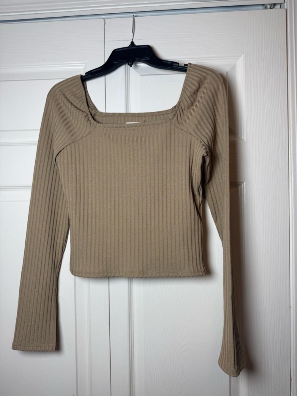 Madewell Ribbed Square-Neck Long-Sleeve‎ Tee